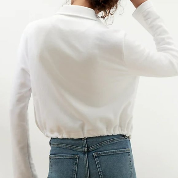 Knit French Terry Cropped Boxy Moto Jacket - Picture 4 of 10